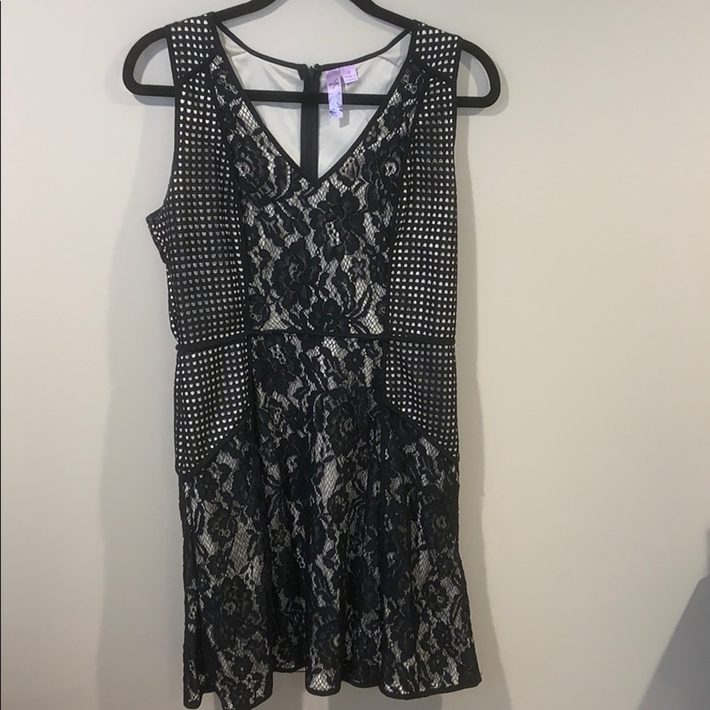 Black Lace Overlay Dress